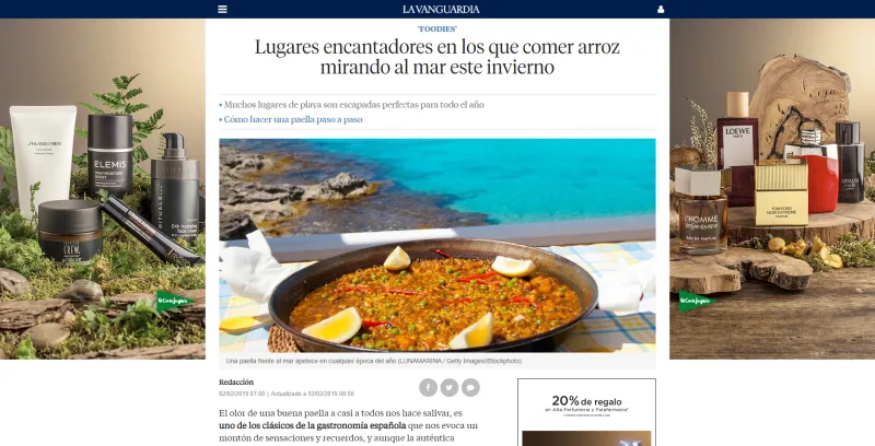 La Vanguardia — comer arroz en la playa en invierno